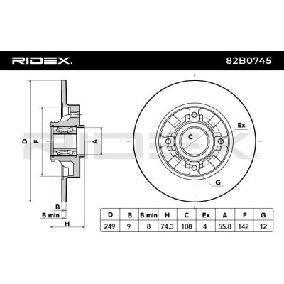 Tarcza hamulcowa RIDEX 82B0745 82B0745 - foto 5