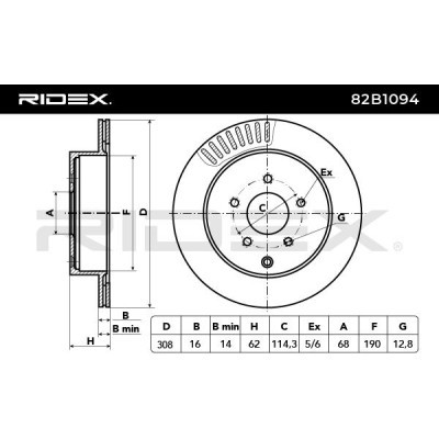Tarcza hamulcowa RIDEX 82B1094 82B1094 - foto 3