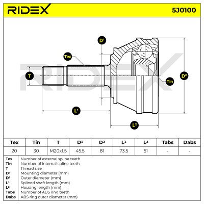 Przegub RIDEX 5J0100 5J0100 - foto 7