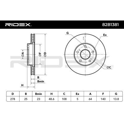 Tarcza hamulcowa RIDEX 82B1381 82B1381 - foto 5