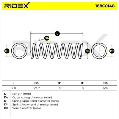 Sprężyna Zawieszenia RIDEX 188C0148 188C0148 - foto 4