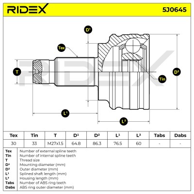 Przegub RIDEX 5J0645 5J0645 - foto 7