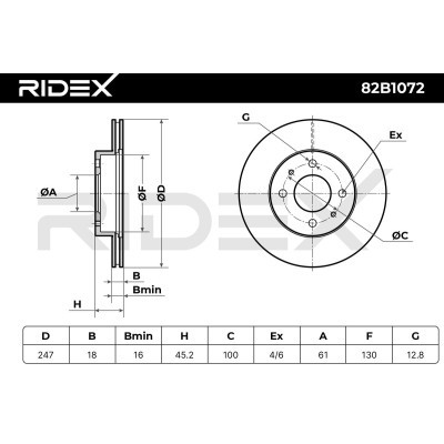 Tarcza hamulcowa RIDEX 82B1072 82B1072 - foto 5