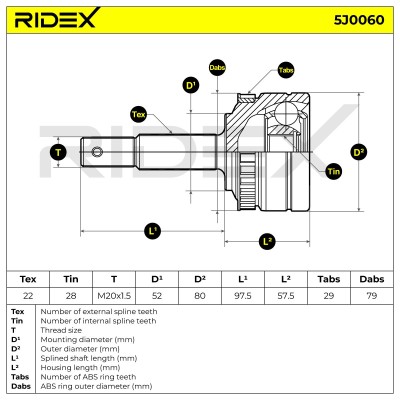 Przegub RIDEX 5J0060 5J0060 - foto 7