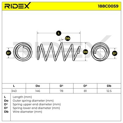 Sprężyna Zawieszenia RIDEX 188C0059 188C0059 - foto 5