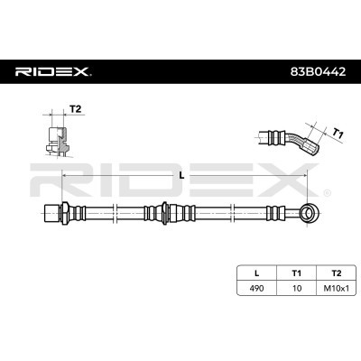 Przewód hamulcowy elast RIDEX 83B0442 83B0442 - foto 5