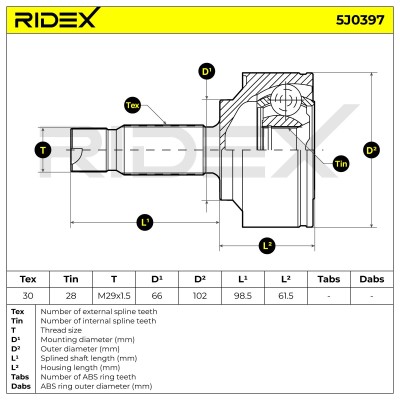 Przegub RIDEX 5J0397 5J0397 - foto 6