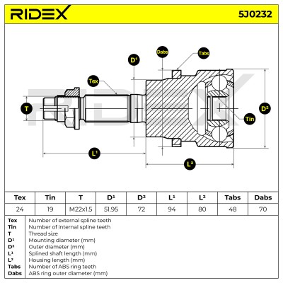 Przegub RIDEX 5J0232 5J0232 - foto 6