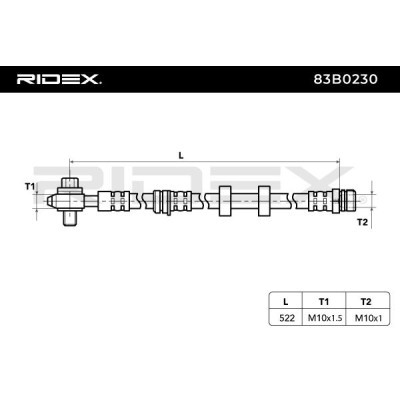 Przewód hamulcowy elast RIDEX 83B0230 83B0230 - foto 3