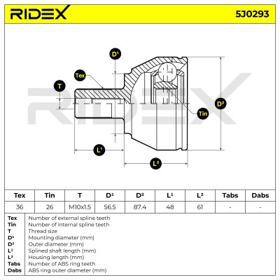 Przegub RIDEX 5J0293 5J0293 - foto 5