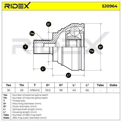 Przegub RIDEX 5J0964 5J0964 - foto 6