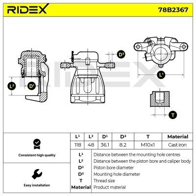 Zacisk Hamulcowy RIDEX 78B2367 78B2367 - foto 3