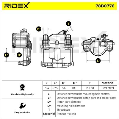 Zacisk Hamulcowy RIDEX 78B0776 78B0776 - foto 6