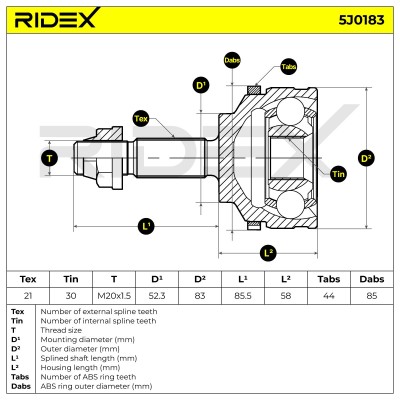 Przegub RIDEX 5J0183 5J0183 - foto 5