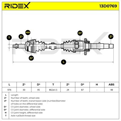 Półoś Napędowa RIDEX 13D0769 13D0769 - foto 9