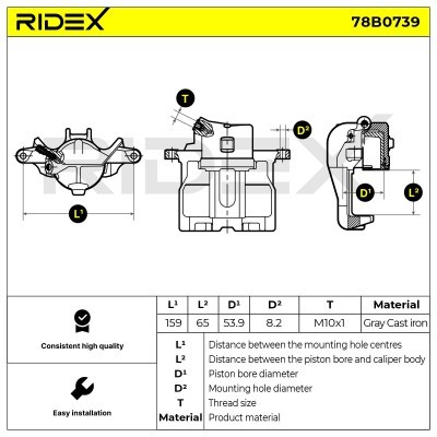 Zacisk Hamulcowy RIDEX 78B0739 78B0739 - foto 5