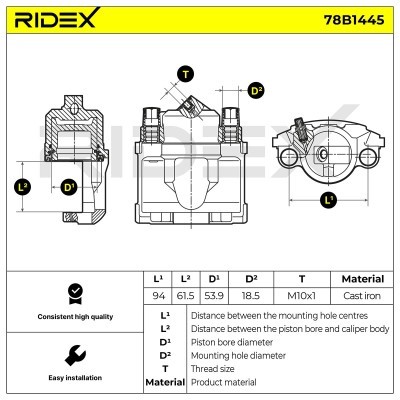 Zacisk Hamulcowy RIDEX 78B1445 78B1445 - foto 7