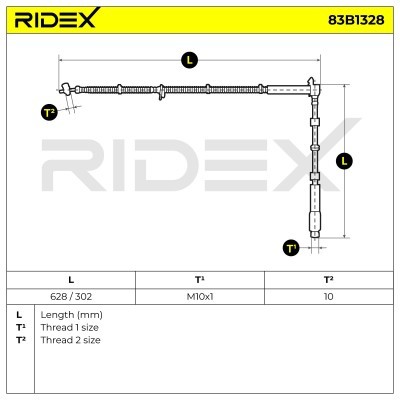 Przewód hamulcowy elast RIDEX 83B1328 83B1328 - foto 6