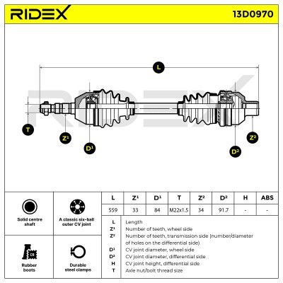 Półoś Napędowa RIDEX 13D0970 13D0970 - foto 7