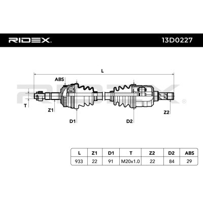 Półoś Napędowa RIDEX 13D0227 13D0227 - foto 7
