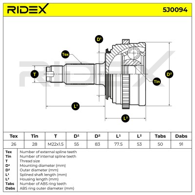 Przegub RIDEX 5J0094 5J0094 - foto 5