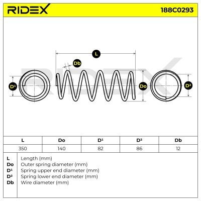 Sprężyna Zawieszenia RIDEX 188C0293 188C0293 - foto 3