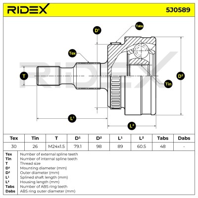 Przegub RIDEX 5J0589 5J0589 - foto 5