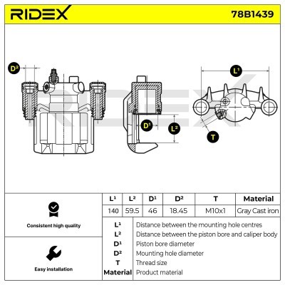 Zacisk Hamulcowy RIDEX 78B1439 78B1439 - foto 6