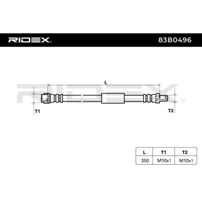Przewód hamulcowy elast RIDEX 83B0496 83B0496 - foto 6