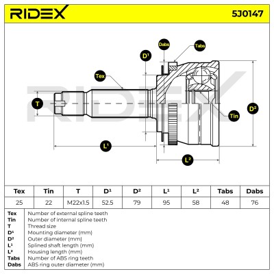 Przegub RIDEX 5J0147 5J0147 - foto 5