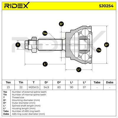 Przegub RIDEX 5J0254 5J0254 - foto 5
