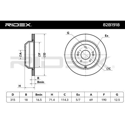 Tarcza hamulcowa RIDEX 82B1918 82B1918 - foto 6