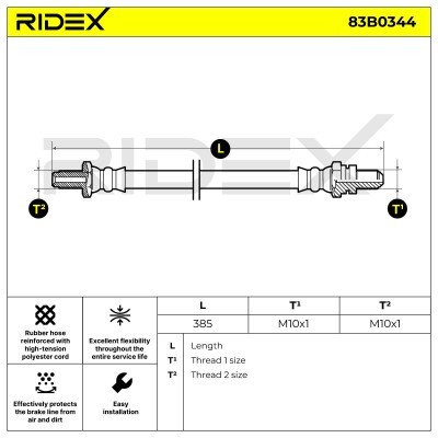 Przewód hamulcowy elast RIDEX 83B0344 83B0344 - foto 4
